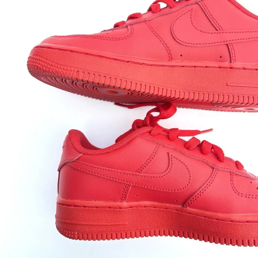 Nike Air Force 1 Youth Size 5Y Triple Red Low Top Sneakers Casual Shoes